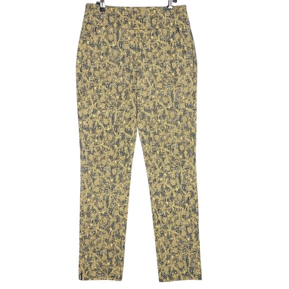 SOFT SURROUNDINGS 2DU27 Tan Blue Floral Medallion Superla Stretch Pants SIZE XS - Picture 1 of 11
